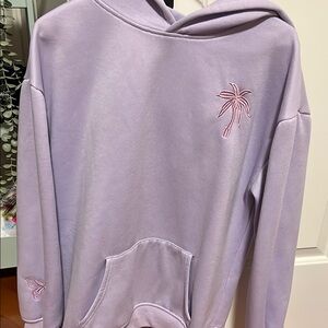Lavender Hoodie Pink Palm Puff To Live for The Hope Of It All